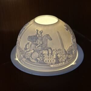 Bernardaud Limoges Porcelain Lithophane Candle Votive in the "Paris Monuments"
